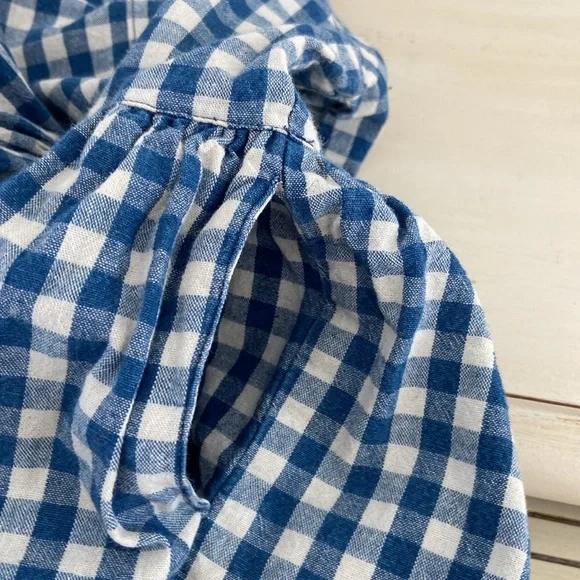 Girls Classic Hannah Anderson Blue And White Checkered Dress Size 6-7 - Picture 5 of 7